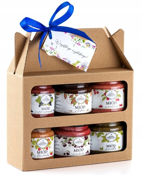 Zestaw miody z dodatkami walizka 6x250G
